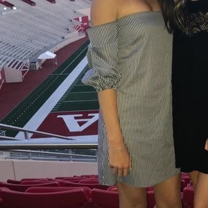 Striped Off the Shoulder Dress